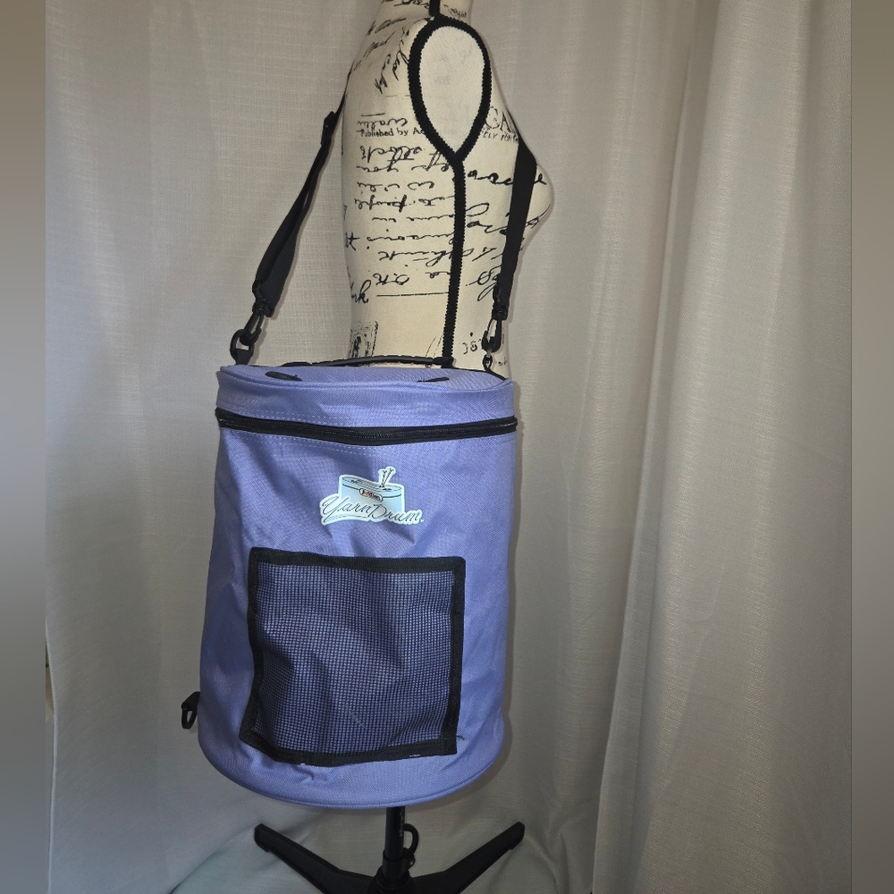 Lavender Art Bin Yarn Drum Yarn / Project Storage Bag w/ Carry Strap